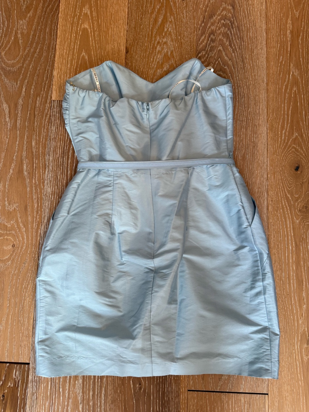NWT Alexia Admor Strapless Metallic Satin Mini Dress Size S $248 - Picture 4 of 6